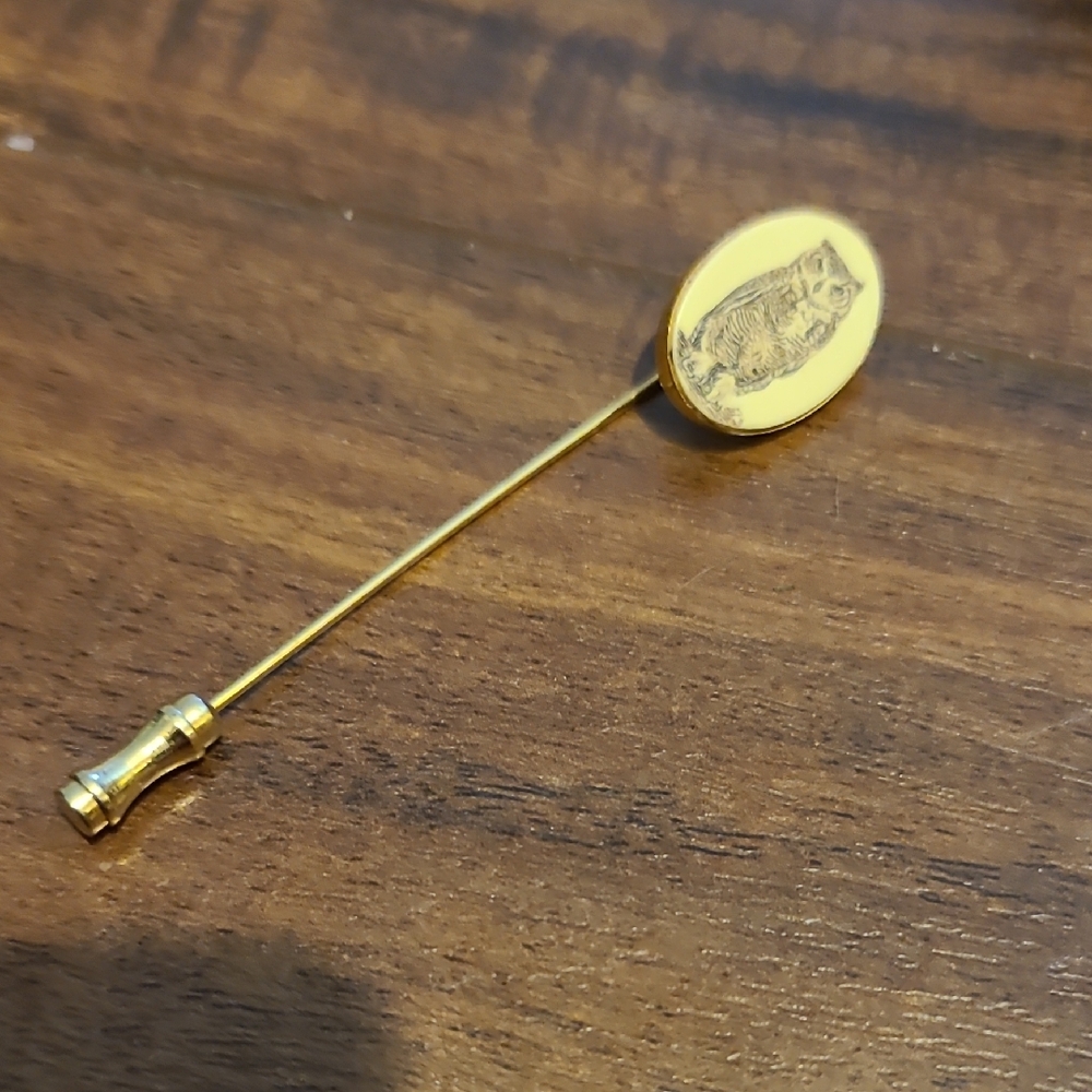 Vintage Owl Stick Pin - Picture 2 of 7